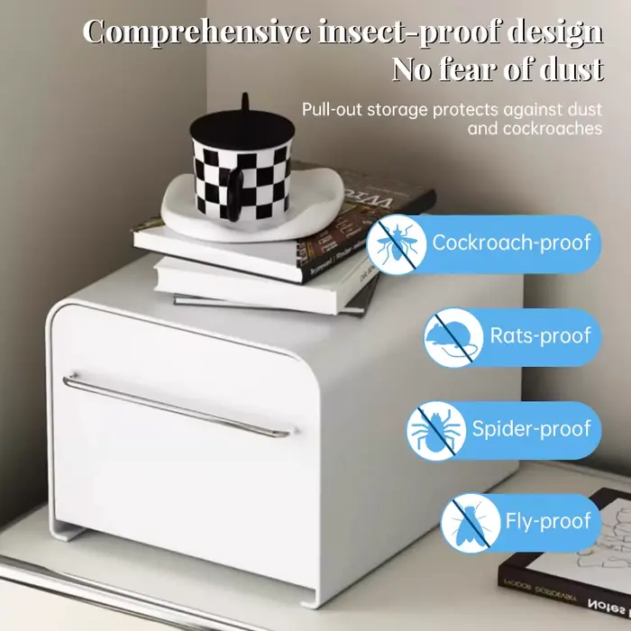 1 boîte de rangement moderne et simple avec tiroir en métal : étanche