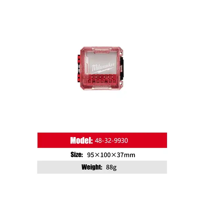 Boîte de rangement Milwaukee personnalisable pour embouts, moyenne à grande, simple ou double face, 