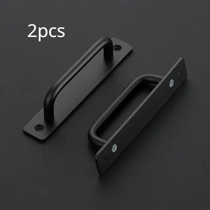 Poignées de porte de grange 2 pièces, poignée de porte coulissante, poignées d'armoire noires, poign