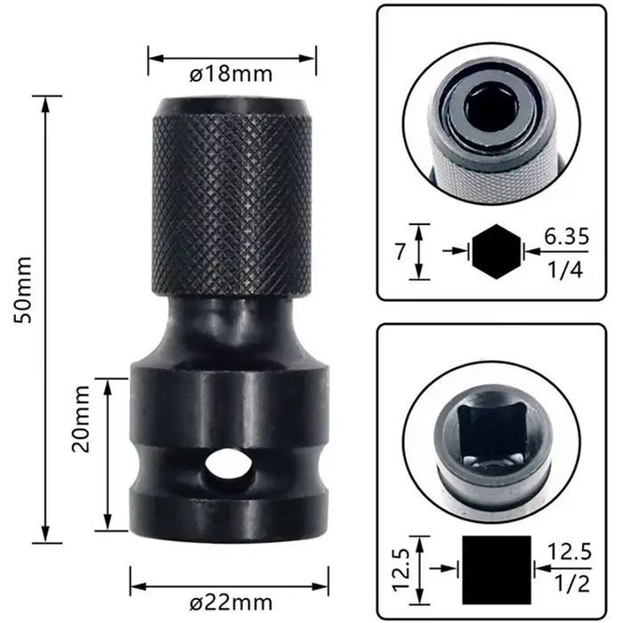 Adaptateur de clé à chocs pour perceuse