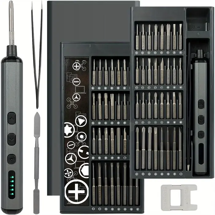 Tournevis électrique avec lumière LED, embouts magnétiques 68 en 1, jeu de tournevis de précision, o