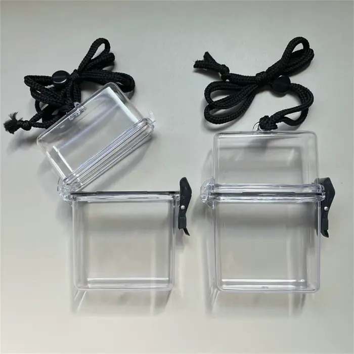 Boîte de rangement transparente avec corde