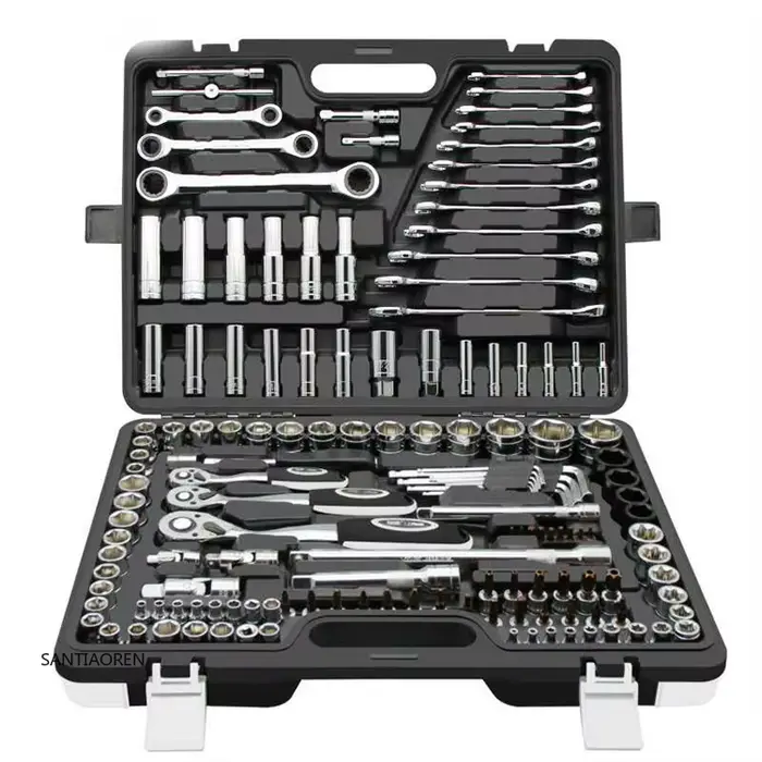 Coffret de 129 outils à main professionnels pour mécaniciens avec jeu de clés à cliquet et jeu de do