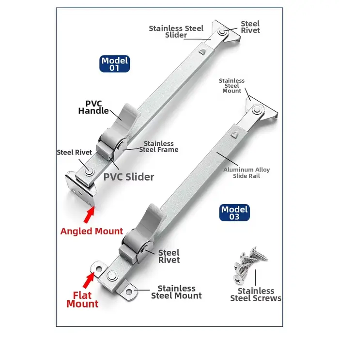 Support de vent de fenêtre réglable en alliage d'aluminium
