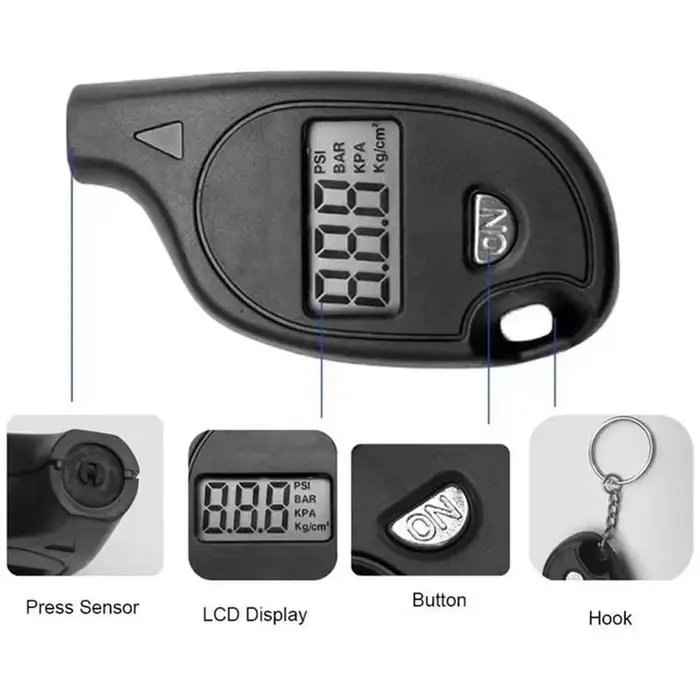 Manomètre de pression des pneus avec écran LCD numérique-testeur