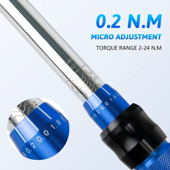 Clé dynamométrique Rafford 1/4 pouce 2-24 Nm avec tête à cliquet réversible 72 dents