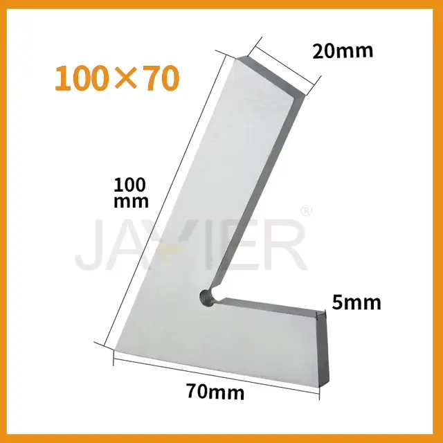 Règle d'angle carrée en acier au carbone à bord plat de 60 degrés avec siège, mesure d'angle Oblique