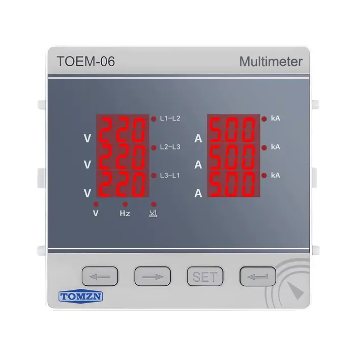 Multimètre numérique (V-I-Hz) pour tension triphasée, courant, fréquence, tension ligne-à-ligne, pré
