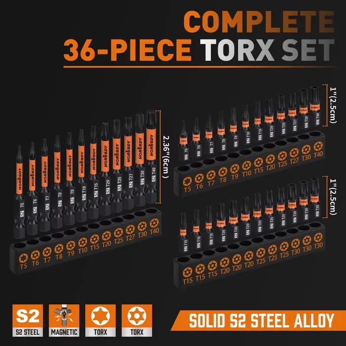 HORUSDY – jeu de 36 embouts Torx de sécurité