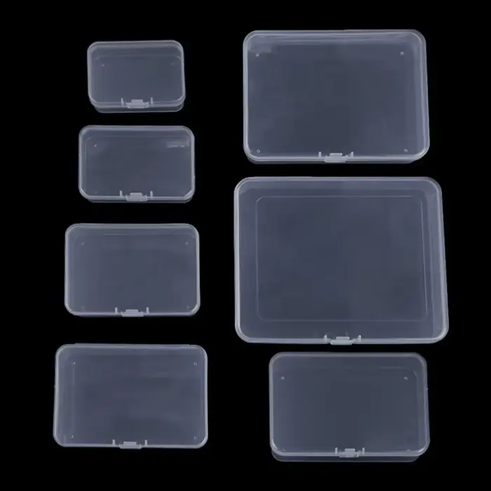 Boîte de rangement carrée transparente