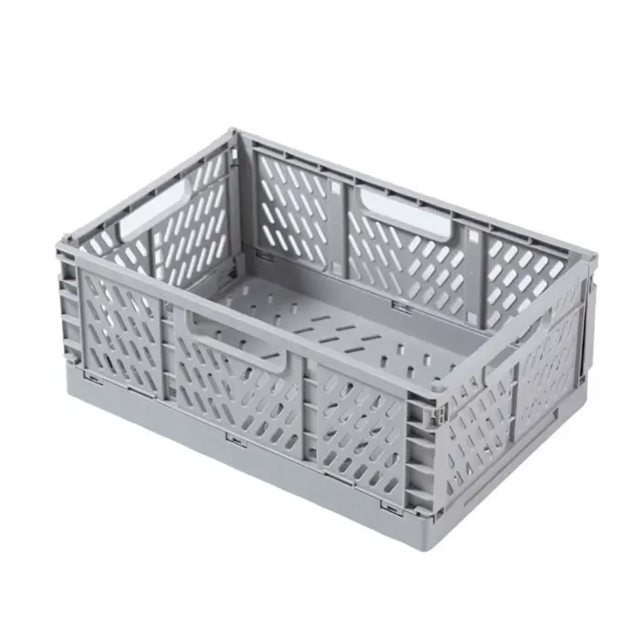Caisse de rangement pliable et empilable S/M/L, organiseur de tiroir, boîte en plastique colorée pas