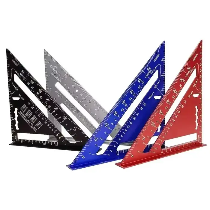 Règle triangulaire de 7 pouces en alliage d'aluminium avec échelle