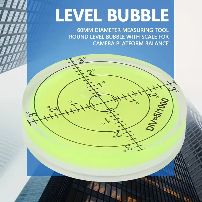 Petite bulle de niveau ronde avec échelle pour balance d'appareil photo