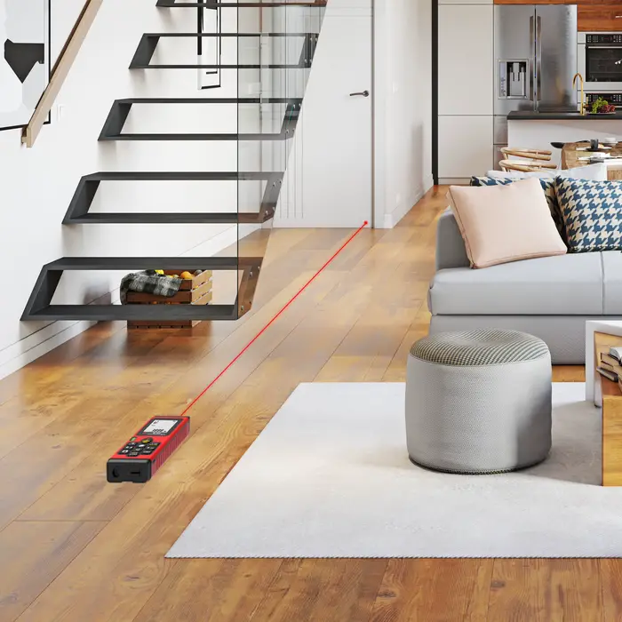 Outil de mesure rapide pour les entrepreneurs : télémètre laser de 60 m avec fonctionnement à un bouton et lectures