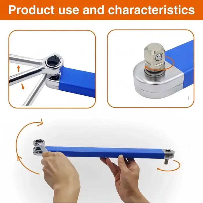 Clé à cliquet d'extension polyvalente avec clé