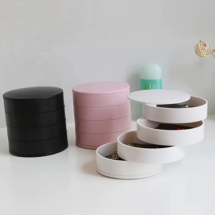 Boîte de rangement rotative multi-couches ITECHJOY avec couvercle pour accessoires de cheveux