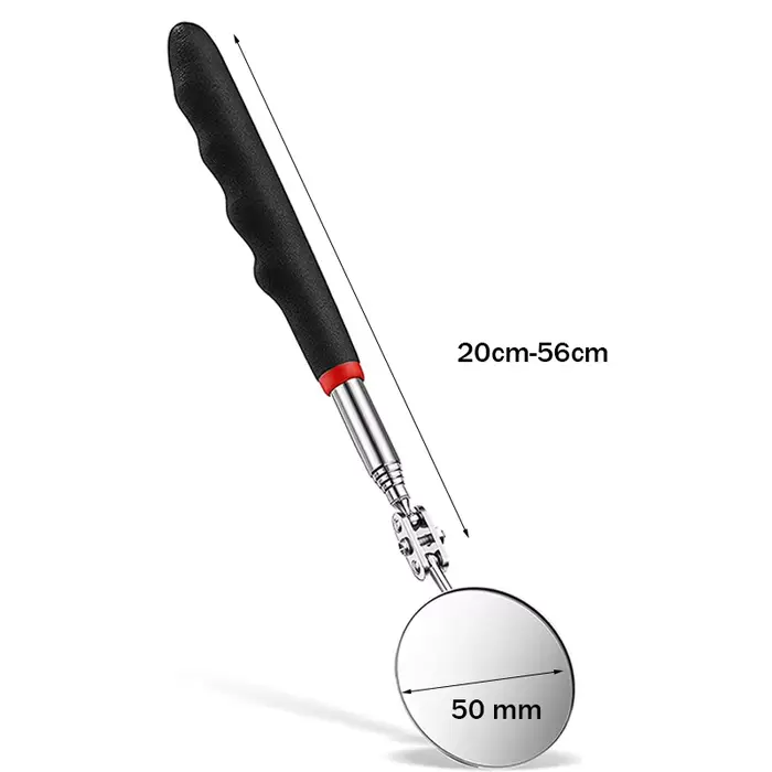 360 °   Miroir d'inspection télescopique avec lumière LED, outils de mécanicien, miroir d'inspection