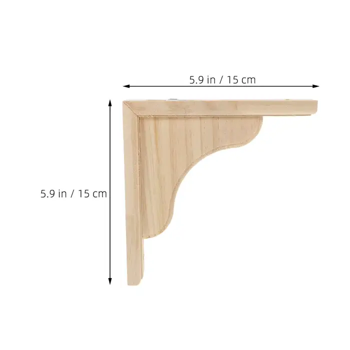 Supports d'étagères triangulaires en bois naturel