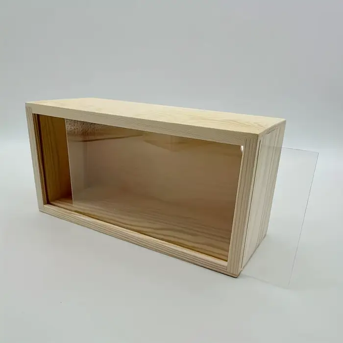 Boîte de rangement en bois massif monobloc