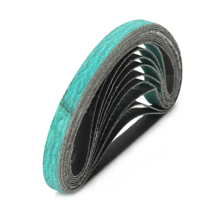10 pièces 10x330mm bandes abrasives 3/8 "x 13" ponceuse outil à bande Abrasive pour métal meubles en bois meulage poliss
