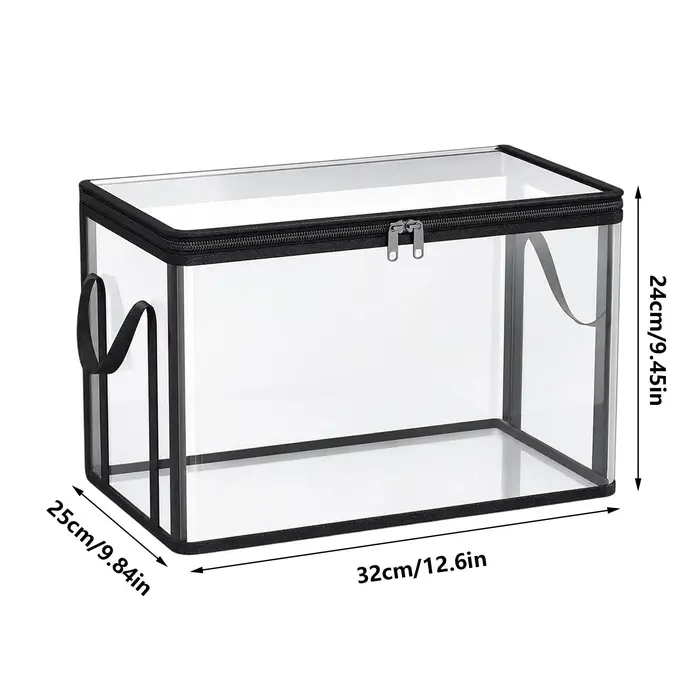 Boîte de rangement pour livres transparente et étanche avec poignées et couvercles
