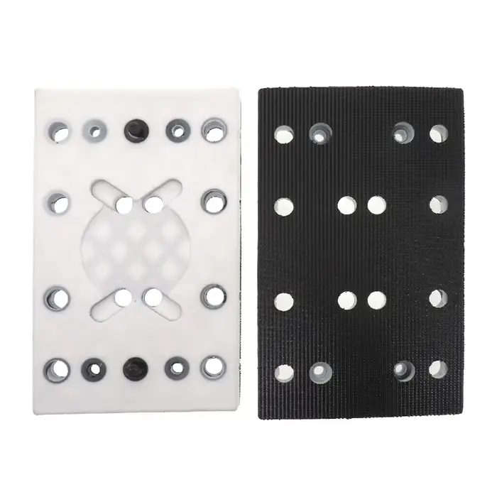 Tampon de ponçage à crochet et boucle 130x80mm, plaque de remplacement à 12 trous pour Festool RTS 4