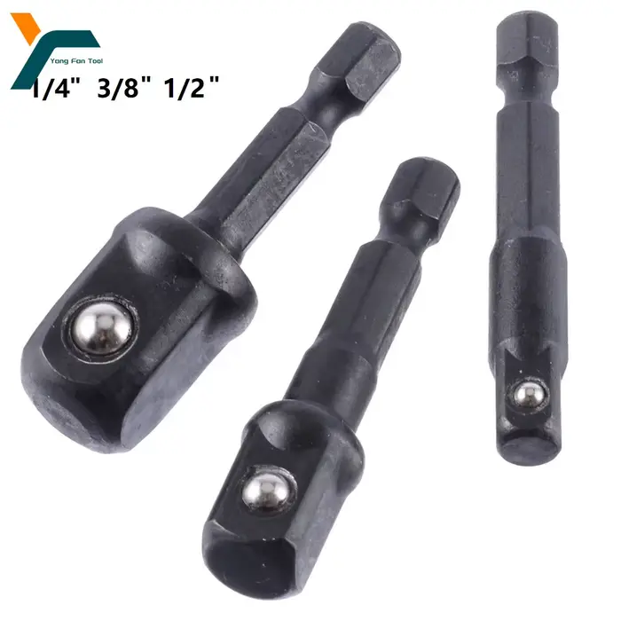 Adaptateur de douille à percussion 1/4 3/8 1/2 pouces, douilles de tournevis à écrou, Extension de t