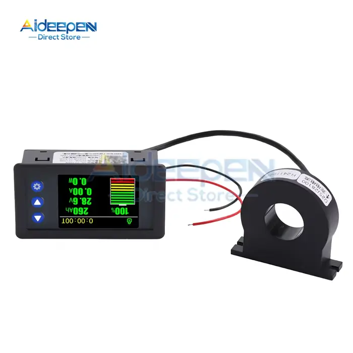 Moniteur de capacité de batterie 10V-100V avec capteur Hall