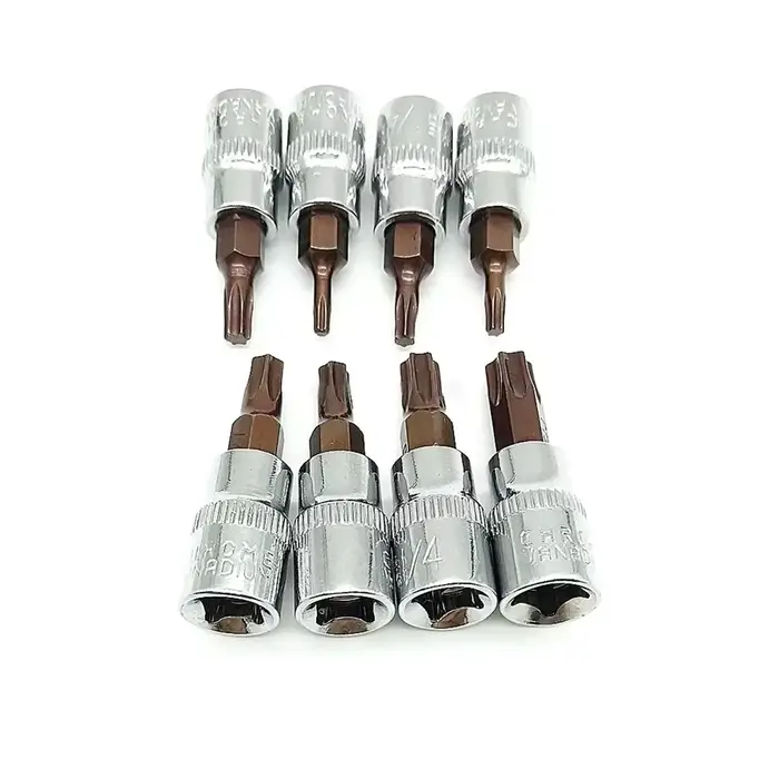 Embout de tournevis Torx 1/4 pouces, douille d'entraînement, adaptateur de clé à douille à cliquet, 