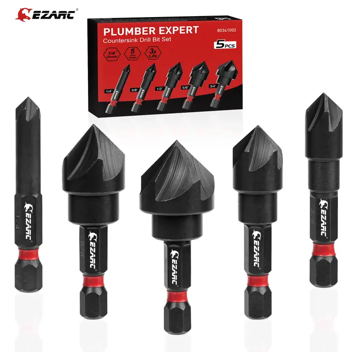 EZARC Jeu de 5 forets à fraiser pour métal