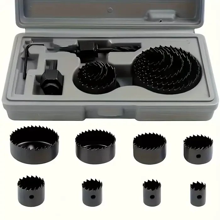 Ensemble de 11 scies cloches en alliage de 19-64 mm avec étui de rangement pour le bois