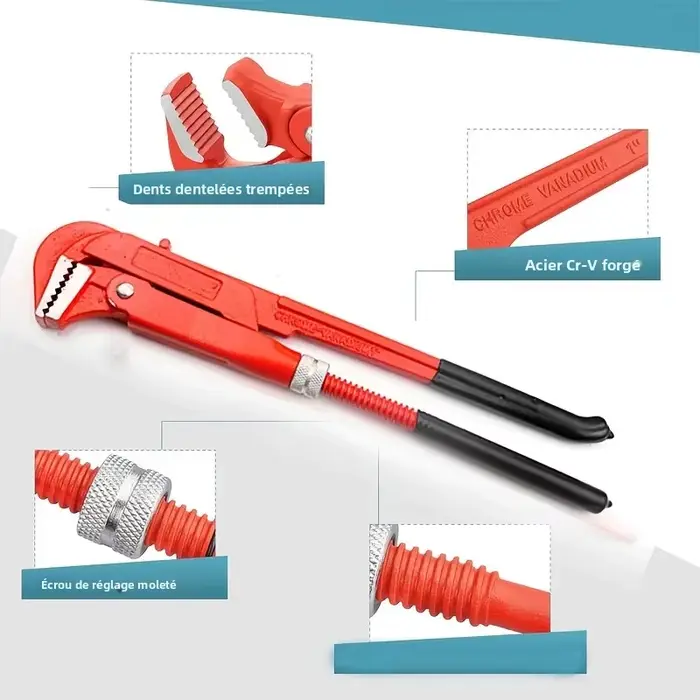 Robuste 90 ° Clé à pipe réglable 30