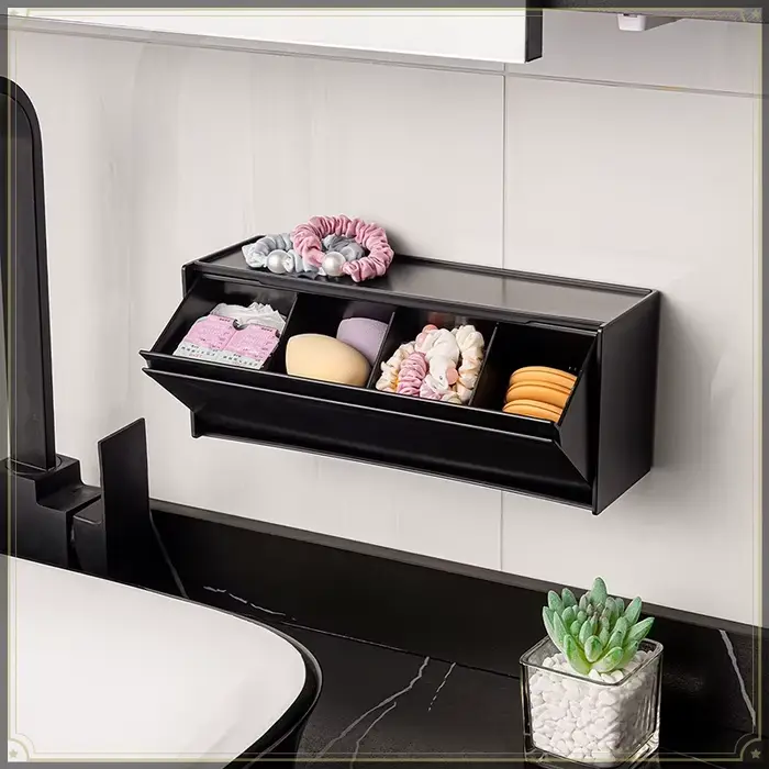 Boîte de rangement magnétique de type coquille japonaise en matériau HIPS