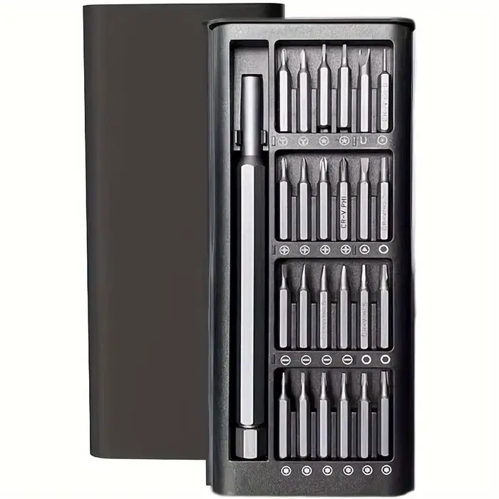 Jeu de tournevis de précision 24 en 1 avec poignée en alliage d'aluminium, embouts métalliques haute