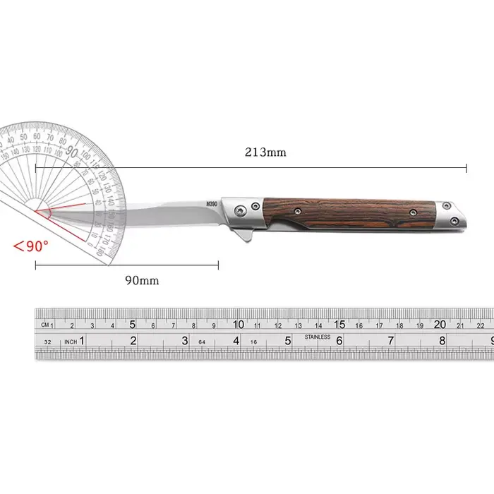 Couteau pliant à motif damas, couteau de poche polyvalent à ouverture rapide pour Camping en plein a