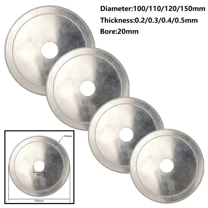 Disque de coupe diamant, alésage de 20mm, lame de scie Super fine pour pierre de verre, pierre préci