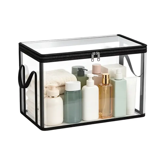 Boîte de rangement pour livres transparente et étanche avec poignées et couvercles
