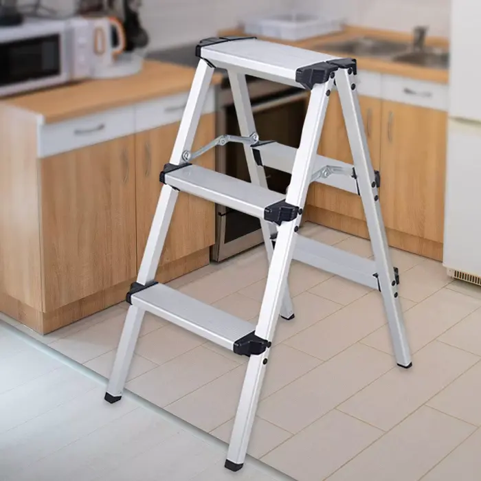 Tabouret à 3 marches, échelles à chevrons, étagère de rangement, échelles pliantes en alliage d'alum