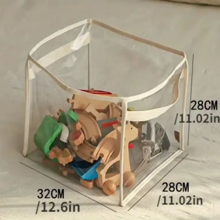 Panier de rangement pour jouets d'enfants, boîte de rangement transparente, pour jouets en peluche, 