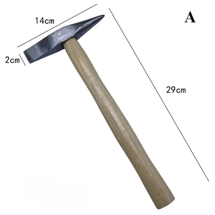 Marteau géologique 2 en 1 à tête plate pointue avec manche en bois pour la prospection minérale des 