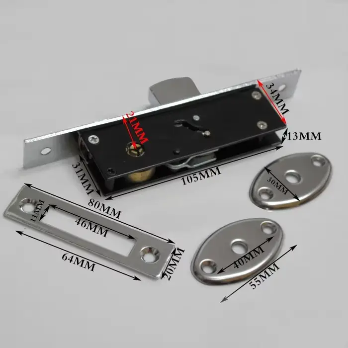 Serrure à crochet pour porte coulissante, serrures de fenêtre en alliage d'aluminium, sécurité antiv