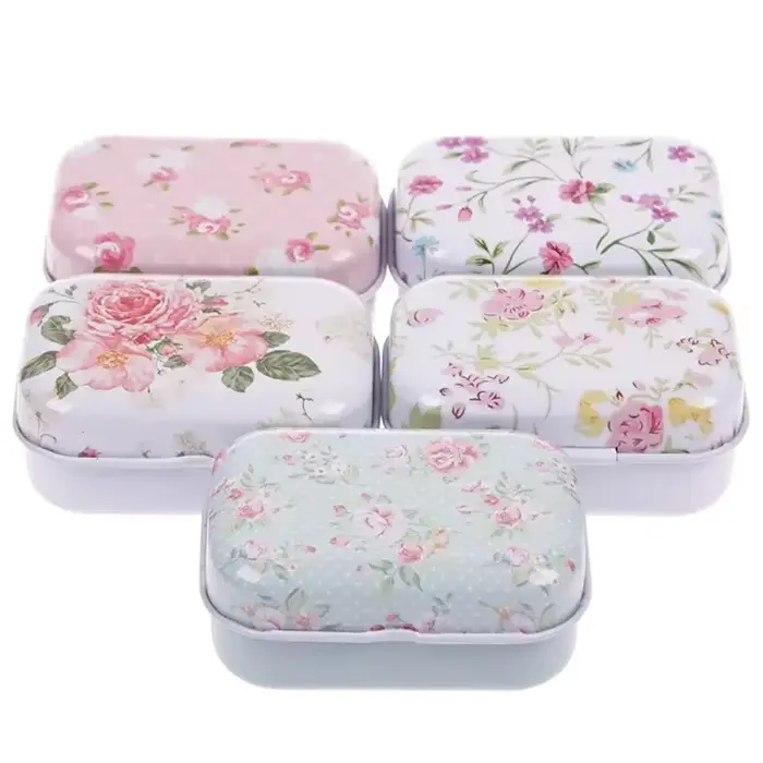 Boîte de rangement en métal pratique rétro-boîte