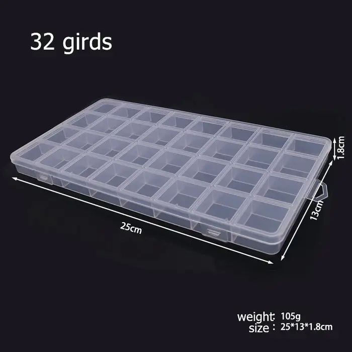 Boîte de rangement en plastique à 6 à 32 compartiments