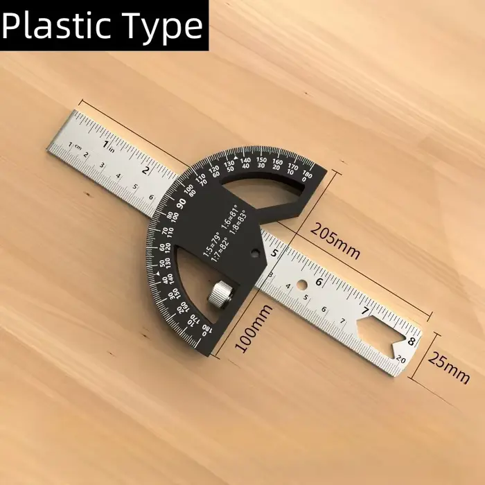 Règle d'angle et rapporteur de mesure pour le travail du bois, outil de menuiserie avec mesure de 0