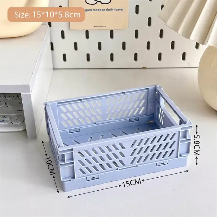 Boîte de rangement pliable avec poignées, caisse pliable pour jouets, cosmétiques et organisation du