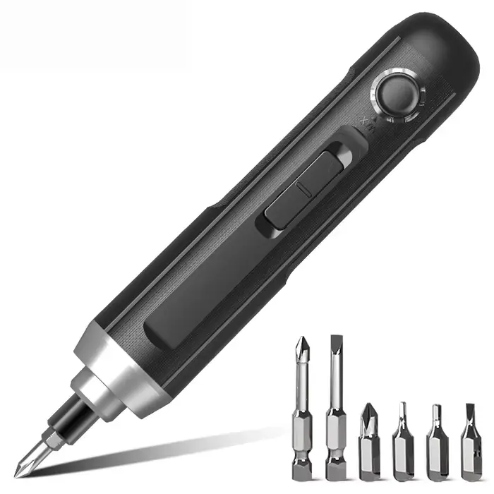 Tournevis électrique Deli sans fil rechargeable avec batterie au lithium, lampe LED, perceuse sans f