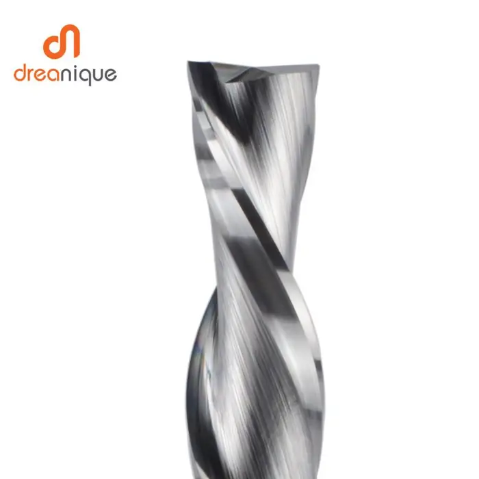 Dreanique 1pc fraise en carbure monobloc 3.175 4 6 8mm 2 cannelures spirale routeur peu carbure frai