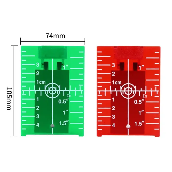 2 pièces Plaque de visée laser rouge/vert à double échelle verticale/horizontale