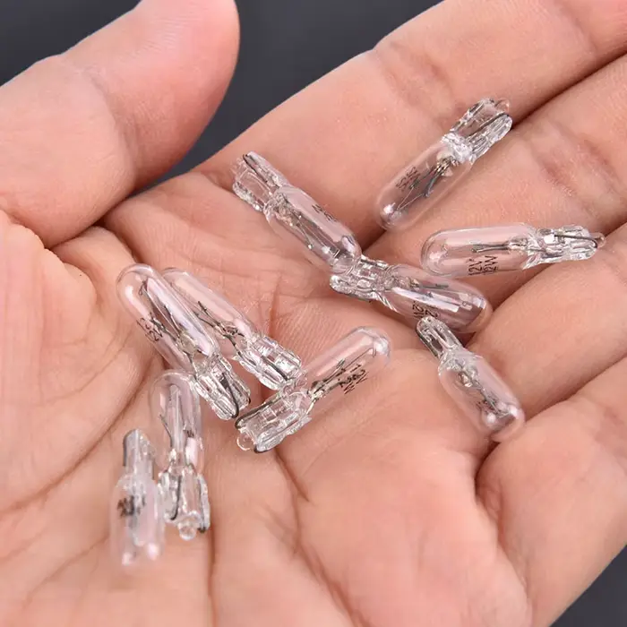 10 pièces/paquet 12V 1.2W T5 ampoule en verre tableau de bord tableau de bord ampoules de frein phar