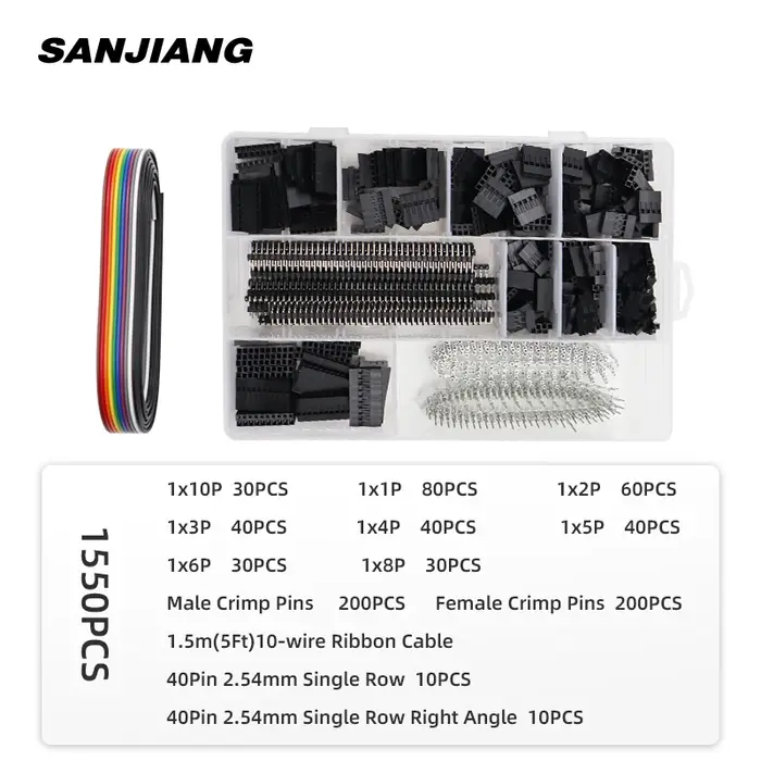 SN-28B Dupont pince à sertir 0.25-1mm2/23-17AWG 310/620/1550 pièces 2.54mm Dupont bornes Kit de pinc